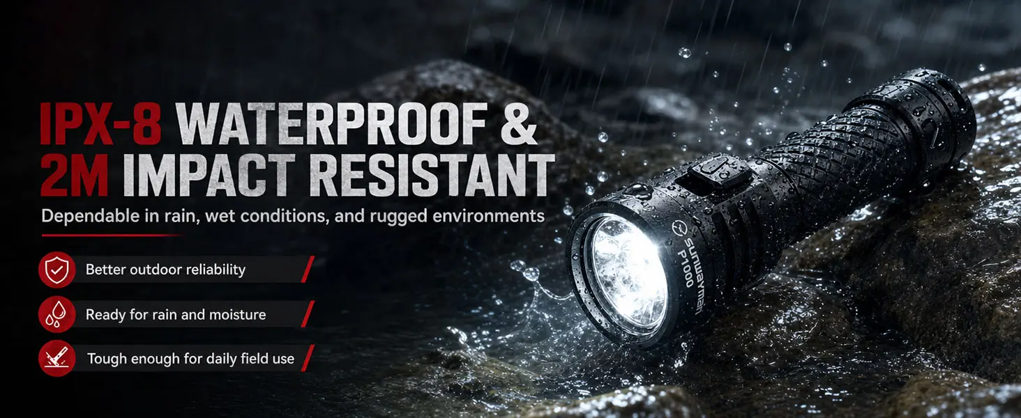 SUNWAYMAN P1000 1050 Lumens Rechargeable Flashlight_5